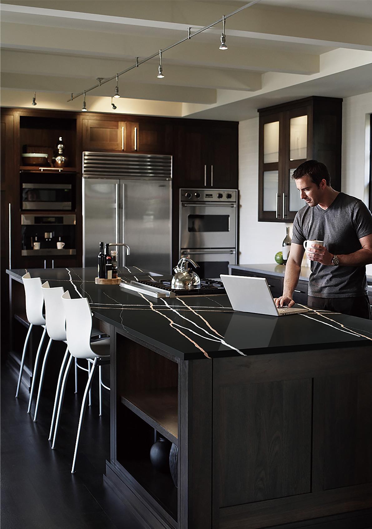 Farmhouse Kitchen With Quartz Countertops