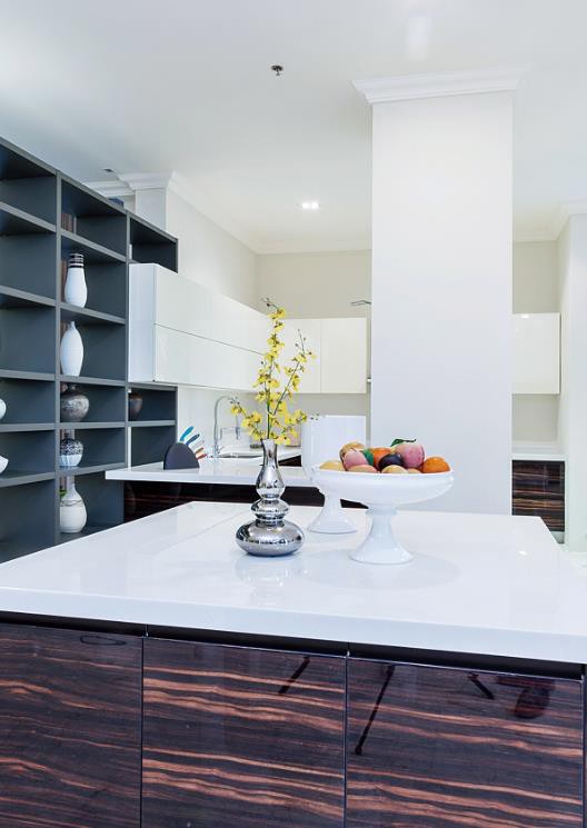 white kitchen quartz countertops