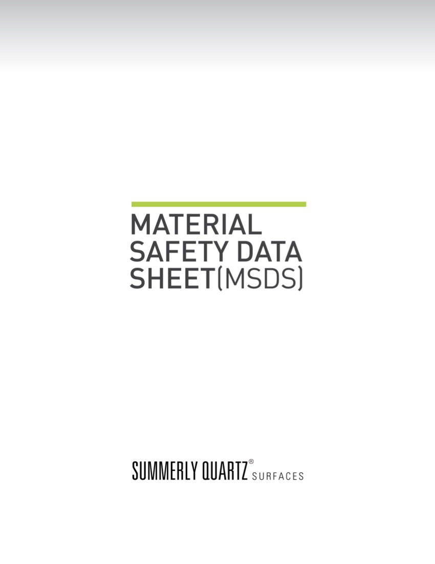 Material safety data sheet(MSDS) Summerly Quartz-1