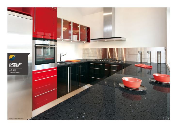 Black Quartz Kitchen Countertops