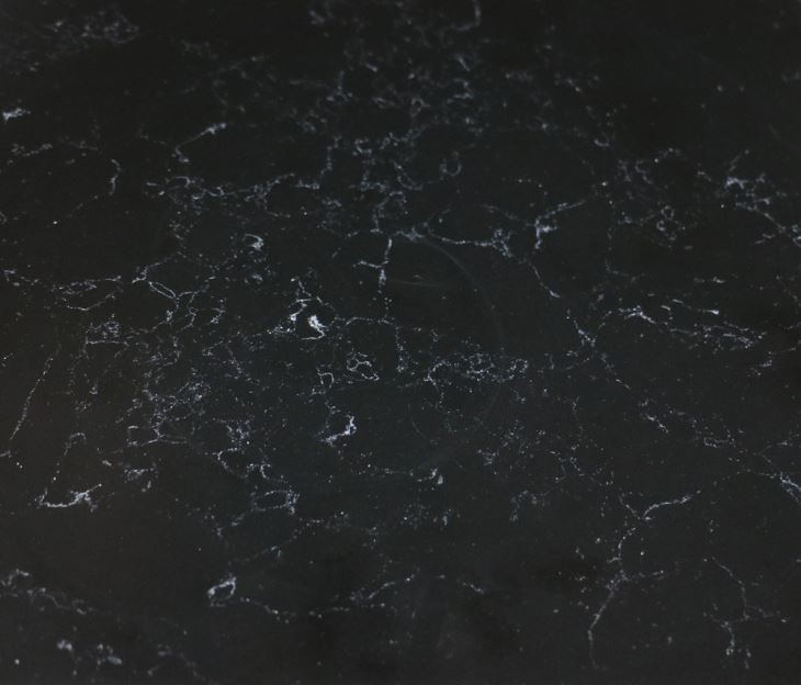 Very Nice Polished Black Artificial Quartz Stone With White Veins