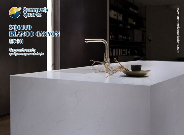 Kitchen Island With White Quartz Top