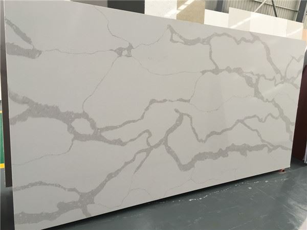 Calacatta Pure White Background Quartz Slab