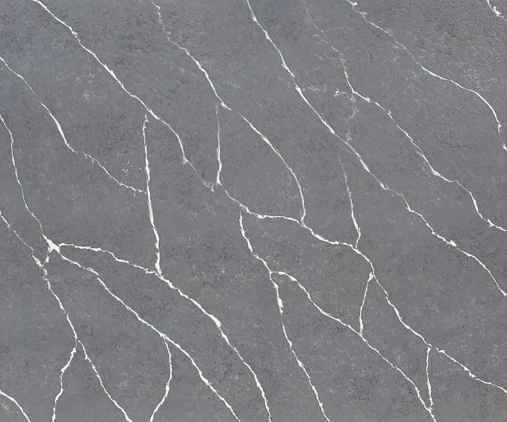 Dark Grey Calacatta Quartz Slab