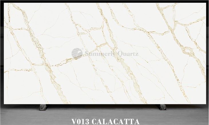 Gold Vein Quartz Calacatta Slab