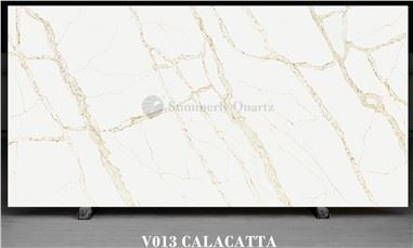 Gold Vein Quartz Calacatta Slab